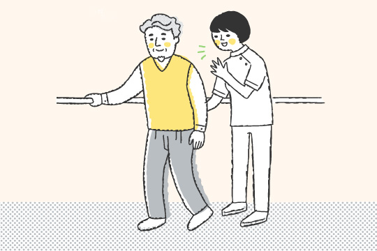 歩行練習のイラスト